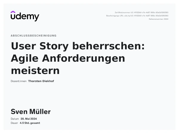 User Stories course