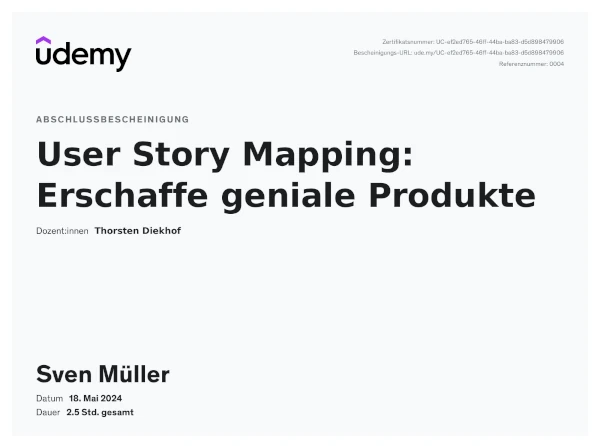 User Story Mapping course